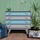 Commode vintage bleu rénovée