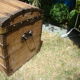 Antique brass-plated domed trunk