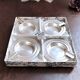 Box of 4 individual silver ashtrays in fine silver France