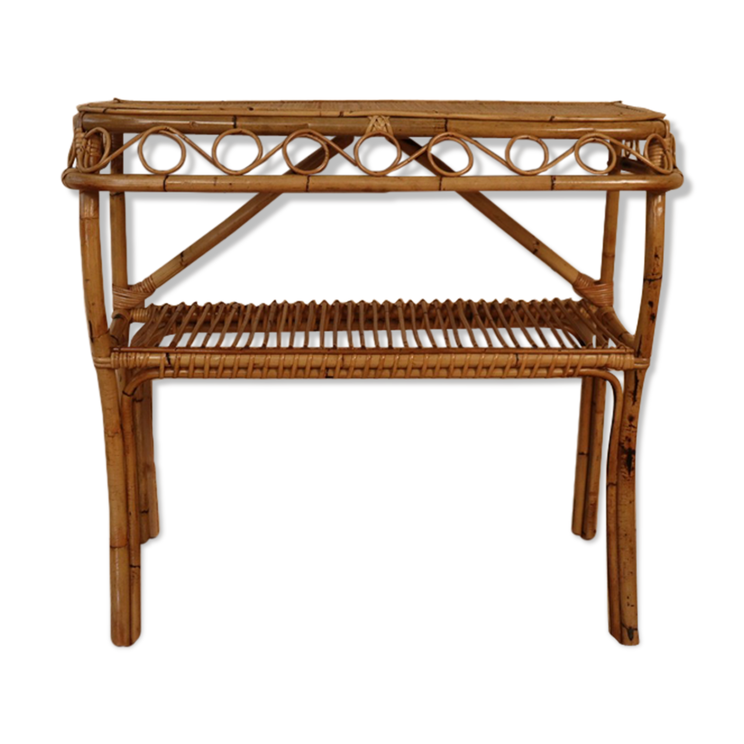 Vintage rattan console Italy