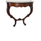 Console galbée ancienne style Louis XV en noyer