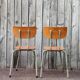 Vintage industrial chair Tubax in wood and metal