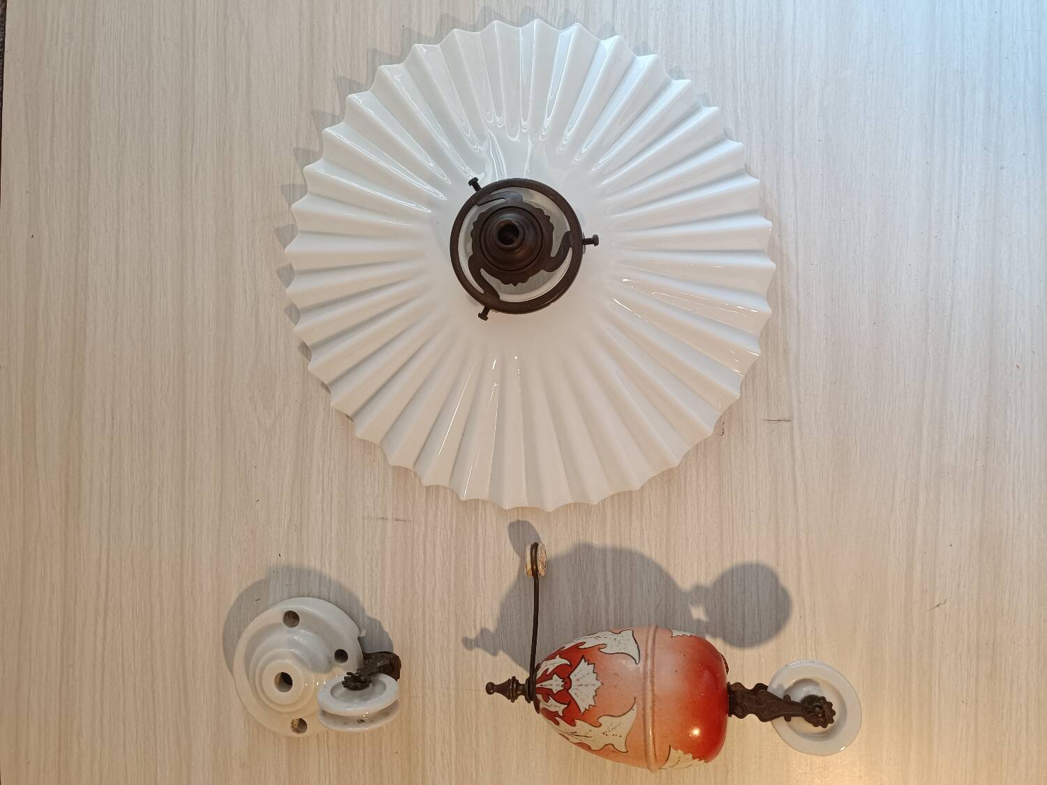 Opaline glass pendant light