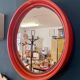 Round orange mirror Gilac for Prisunic