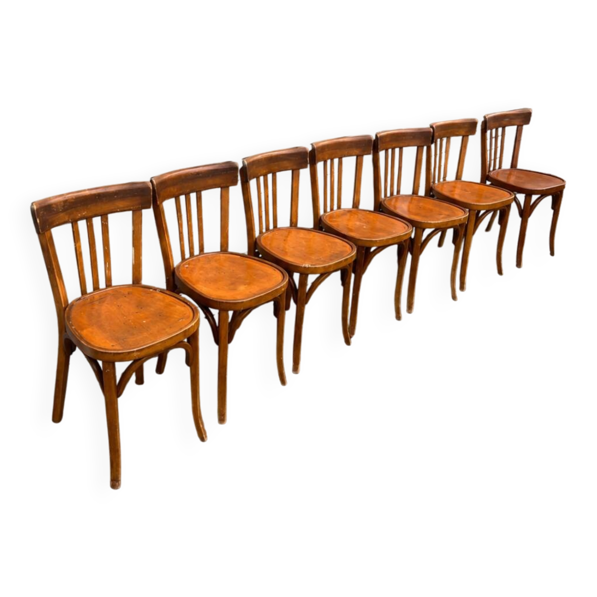 Lot de 8 chaises bistrot bois