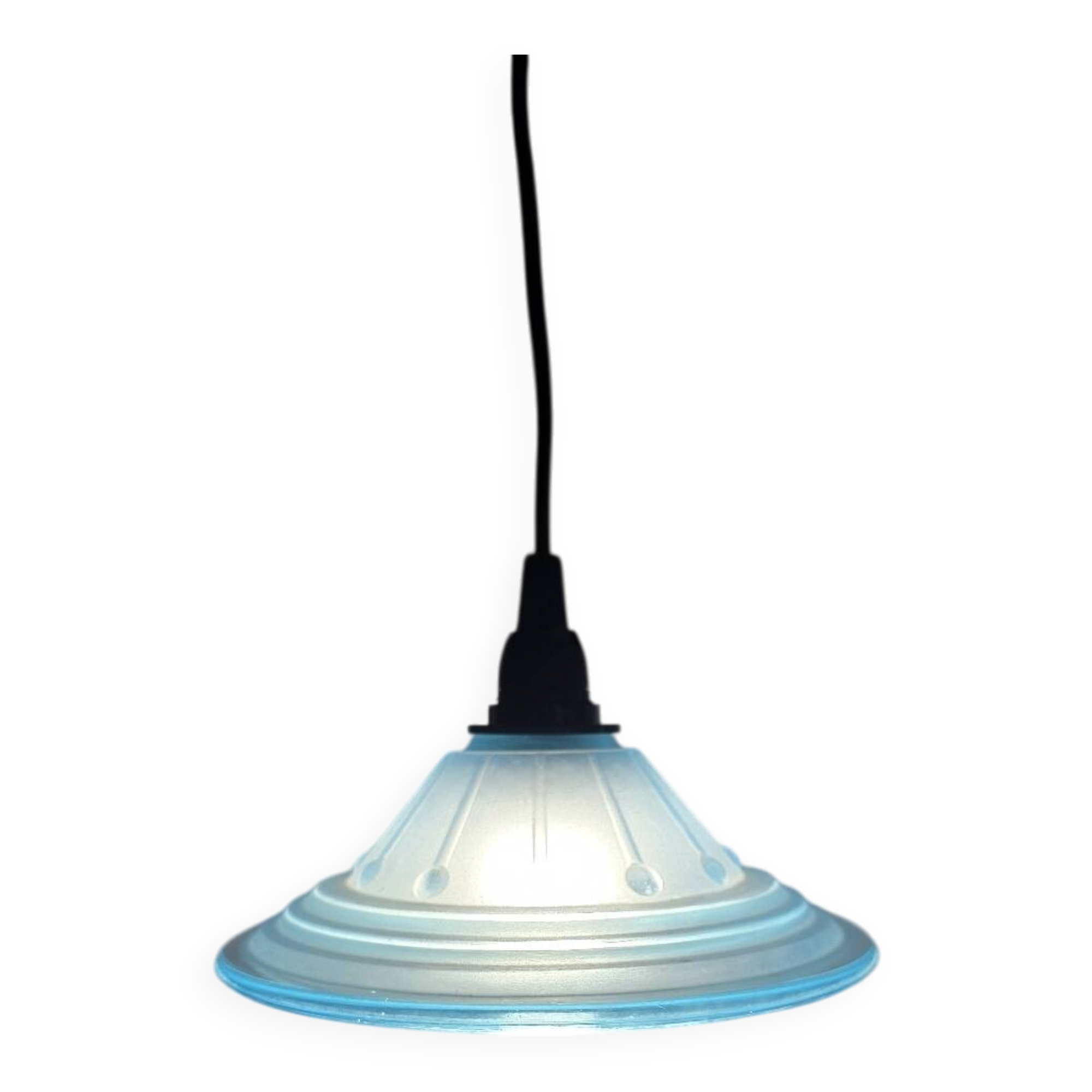 Art Deco blue globe lamp