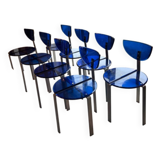 8 vintage design chairs from the 1980s