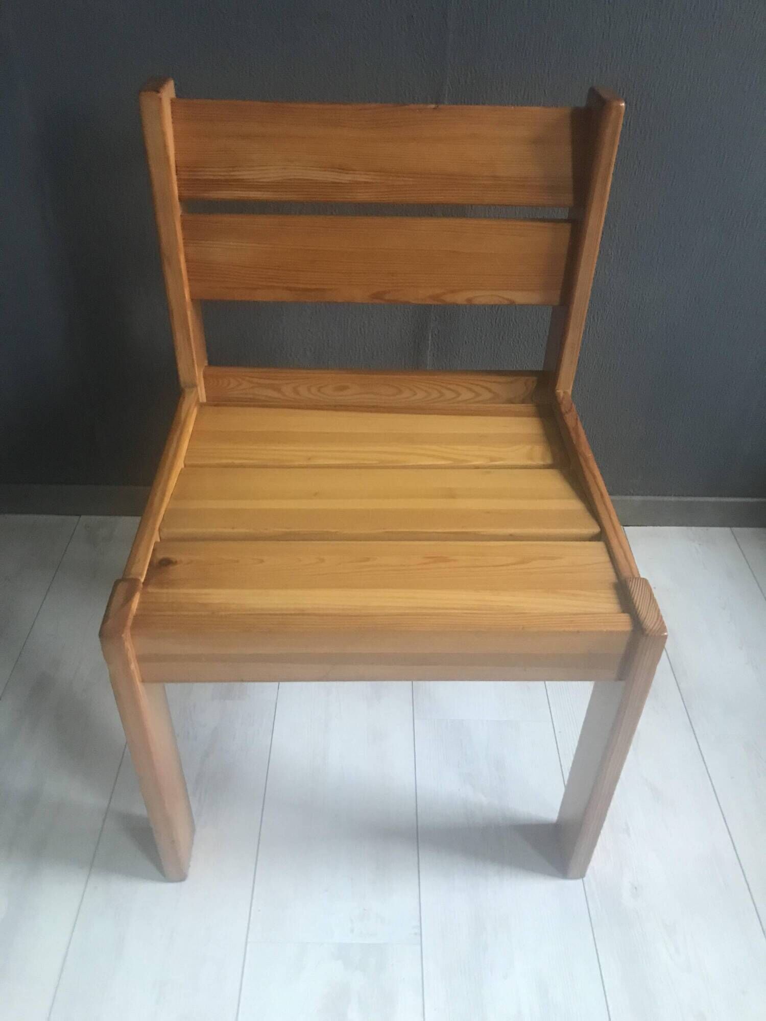 6 chaises de salle à manger en pin, Suède années 70