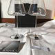 2 glasses a vin rogaska very original shape crystal handmade model armonia