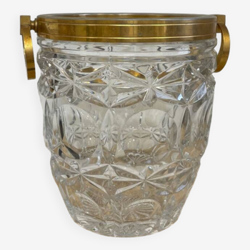 Crystal and brass champagne bucket