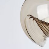 Large smoked glass pendant light by Peill & Putzler, Germany, 1970s.