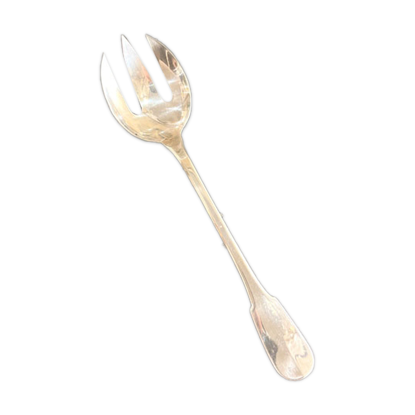 Serving fork, silver metal, Christofle, Cluny model