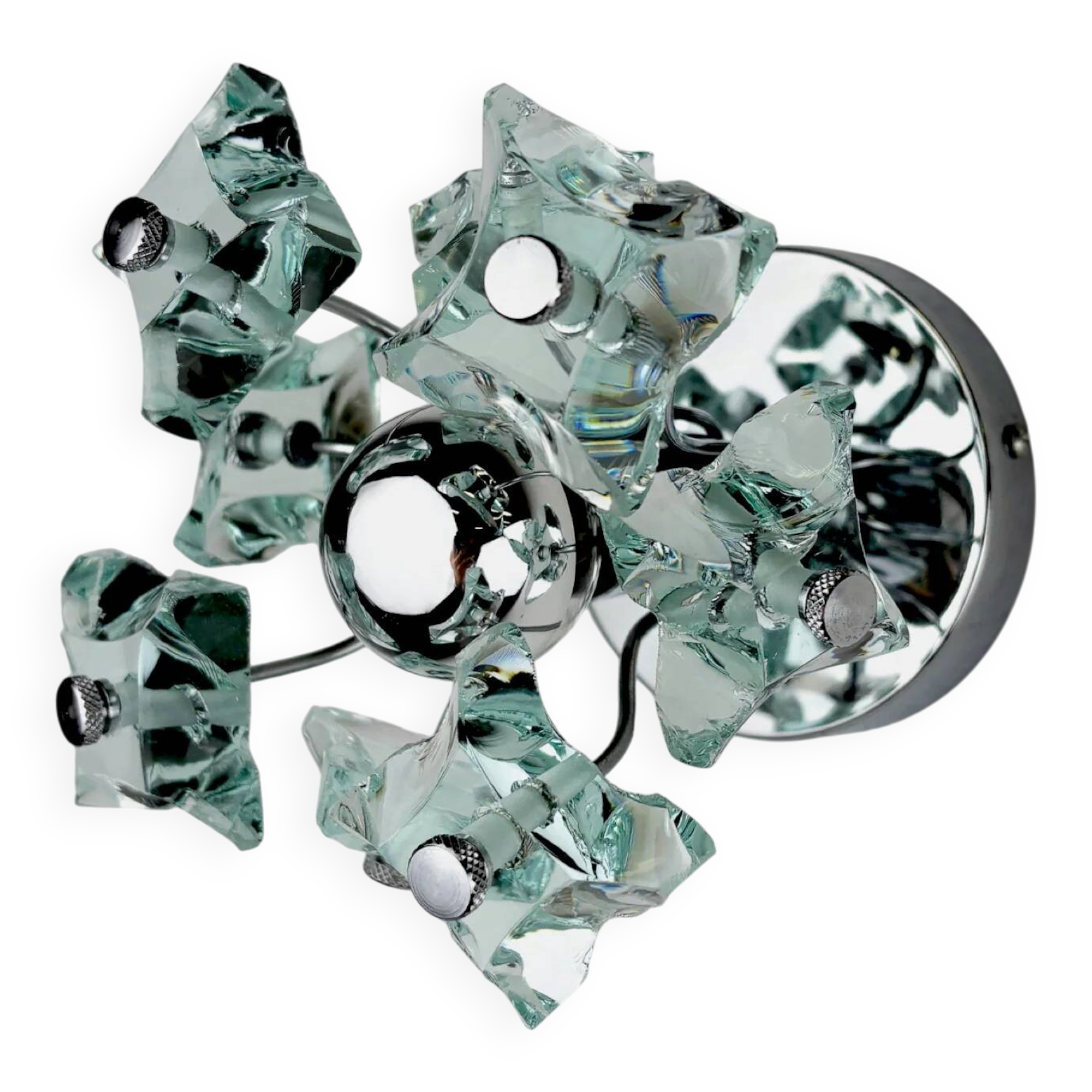 Applique murale Sputnik Zero Quattro de Fontana Arte – Verre taillé de Murano, Italie années 1970