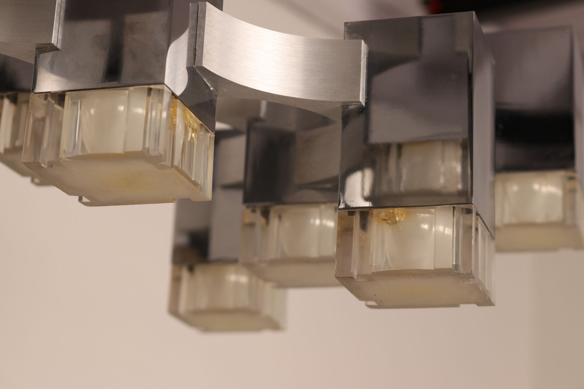 Ceiling light model 'Cubic' with 13 light units by Sciolari - Italy - 1970's