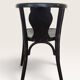 Curved black lacquered wooden armchair in Thonet style