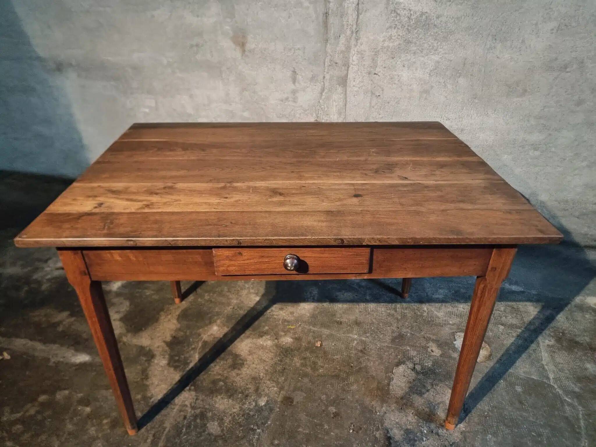 Antique French oak table, 19th century.