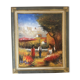 Old Oil Painting Canvas Landscape Peasant Work Provence
