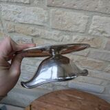 Old sauce boat on fixed frame in silver metal M & Co