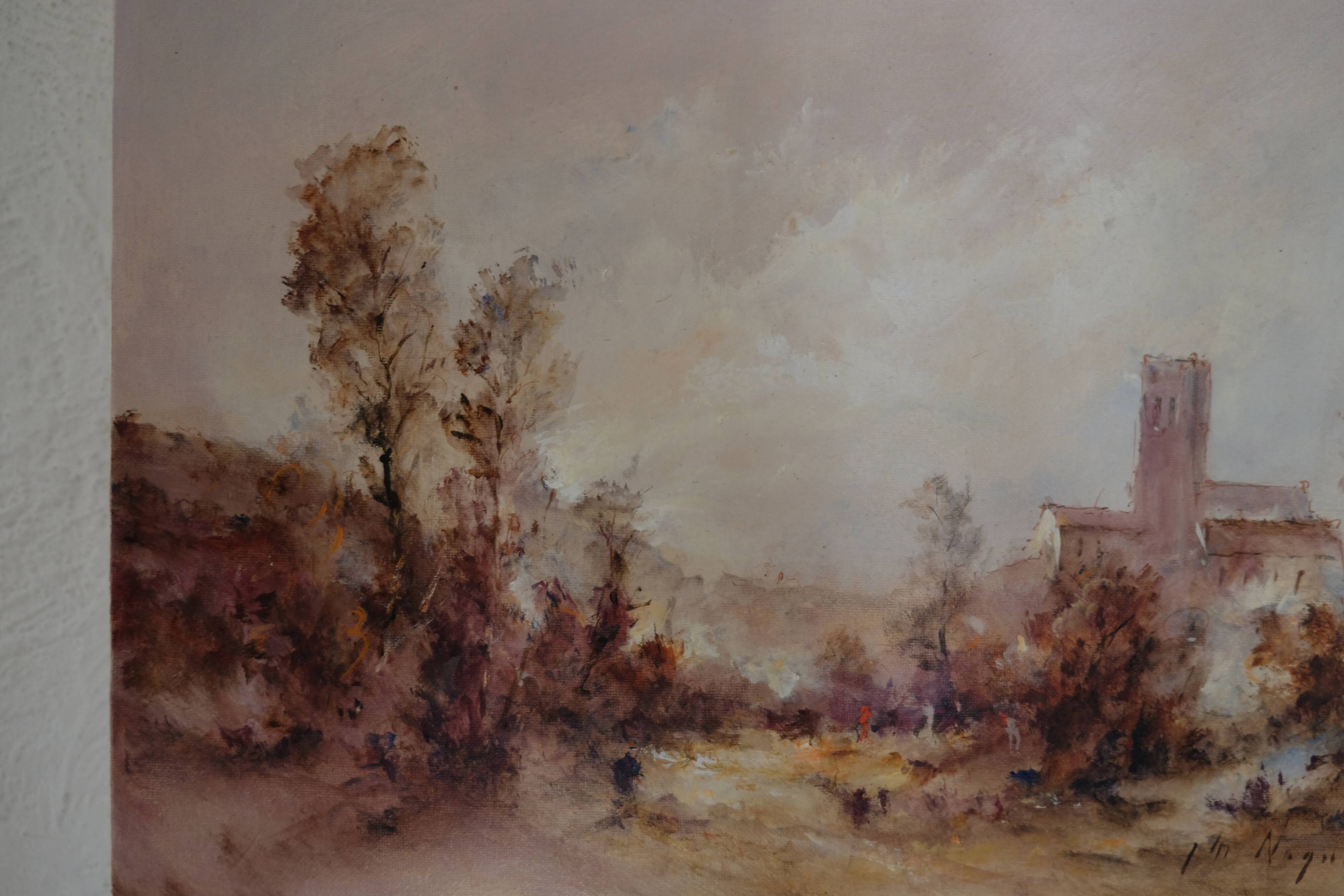 Oil painting "The Hidden Village"