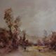 Peinture à l'huile "Le village caché"