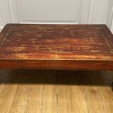 Chinese scholar's table forming a low table or bed end in stained elm
