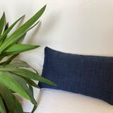 Double-sided beige navy blue cushion
