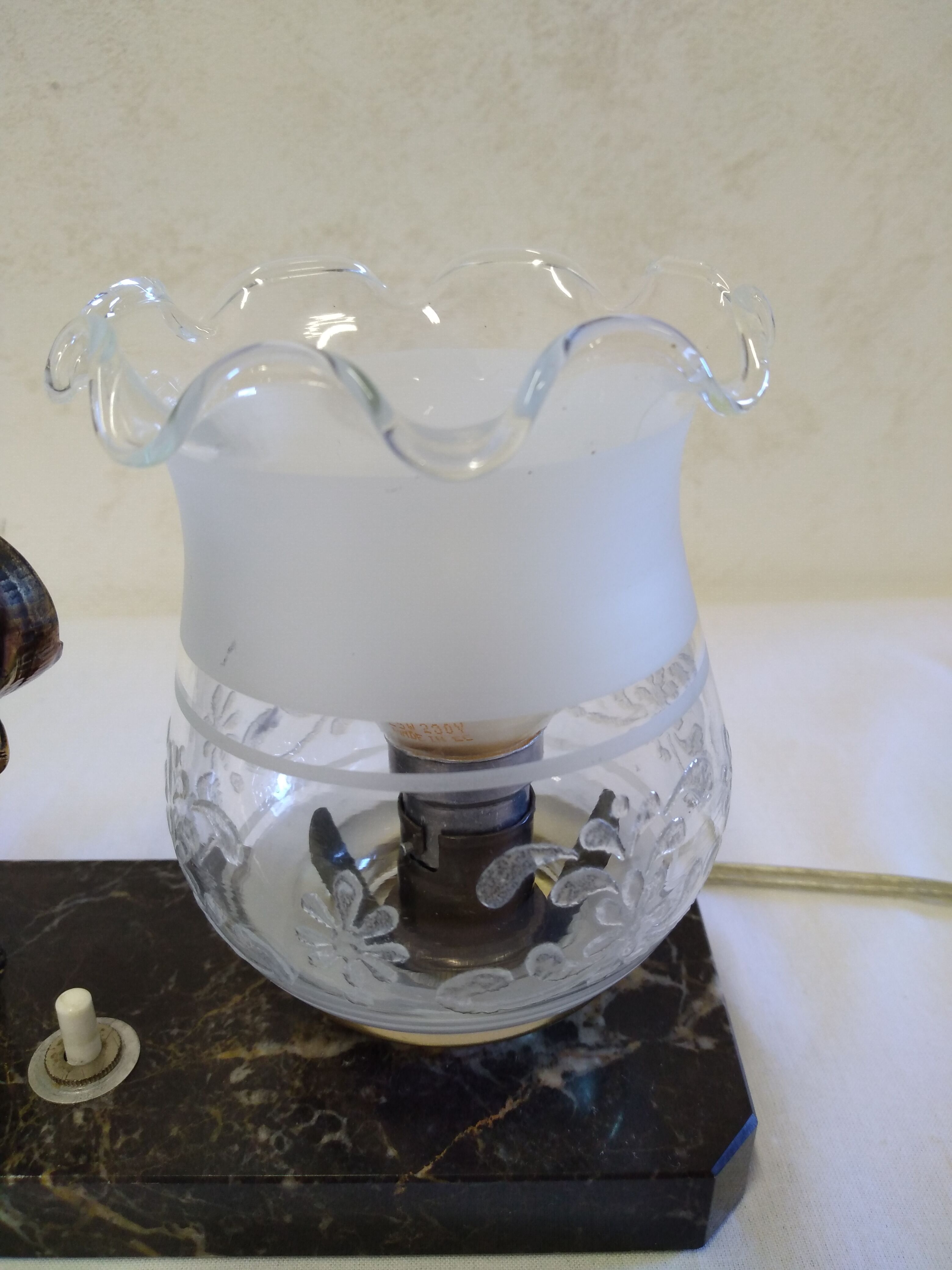 Elephant bedside lamp and marble