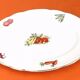 1950s Oval Earthenware Serving Platter with Vegetable Decor