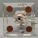 Crystal and golden brass table lamp ~ 1950s/1960s