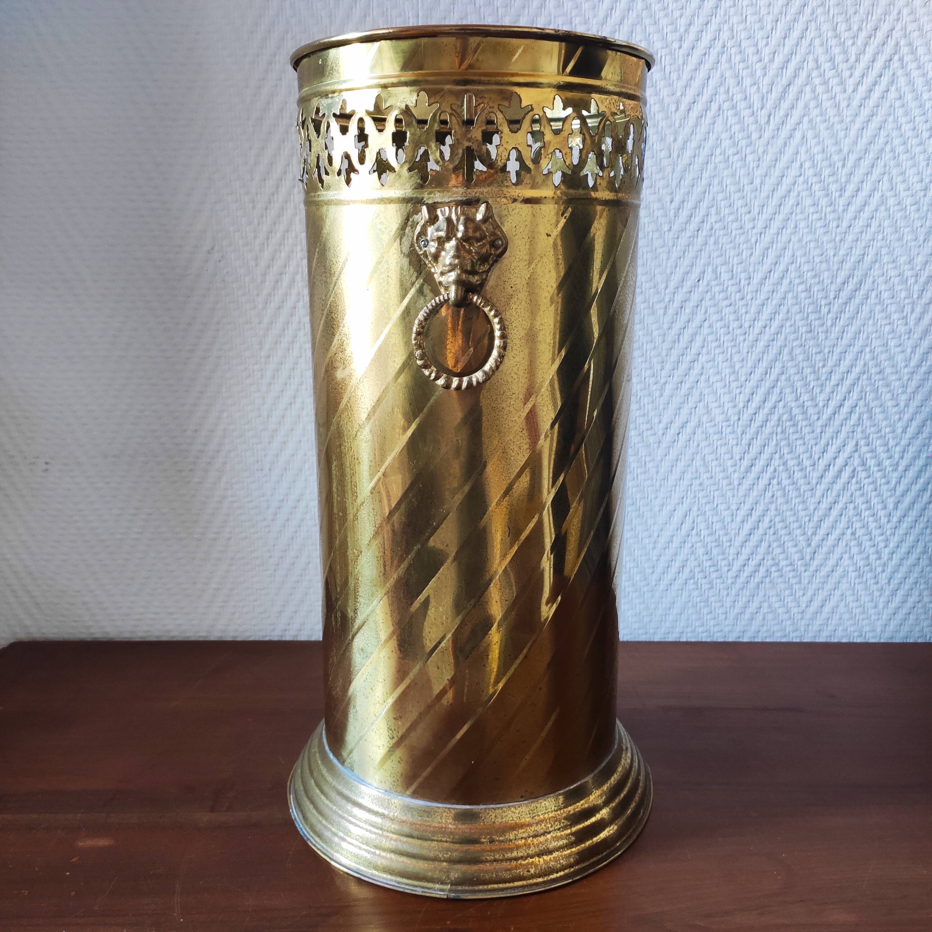 Vintage gold umbrella stand