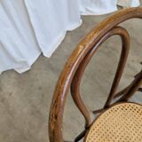 Set of 4 Vintage Thonet Style Dining Chairs: Bentwood Cane Seat, 1970s Bist