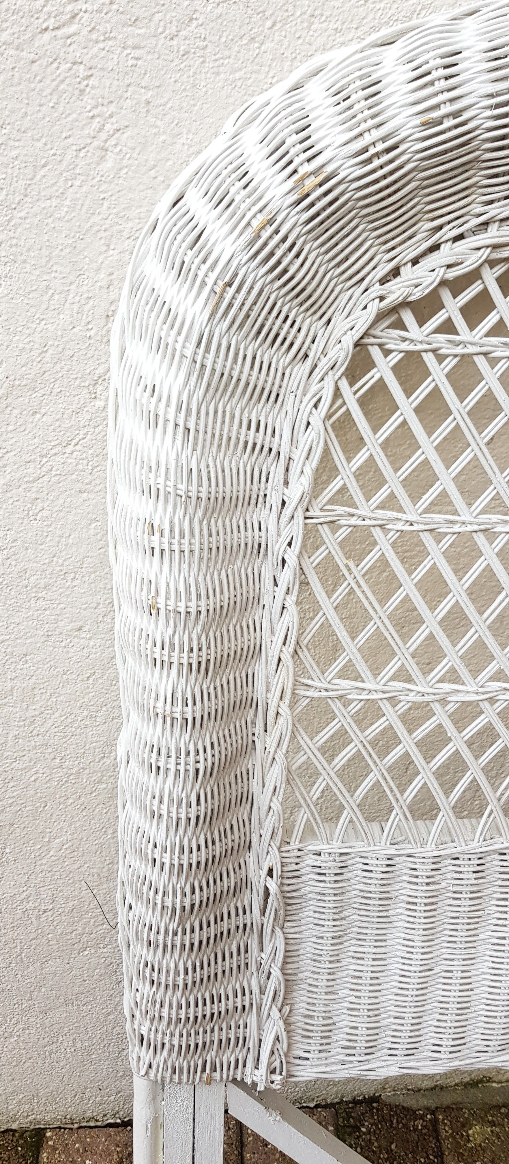 White wicker bedhead  70