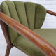 Fauteuil danois, rotin, velours, années 70