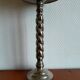 Pair of twisted metal silver-plated column lamps