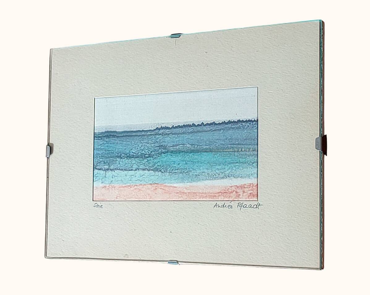 Andrée PFAADT painting – Silk painting – Shoreline – Contemporary.