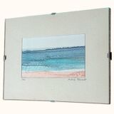 Tableau Andrée Pfaadt – peinture sur soie – rivage - contemporain