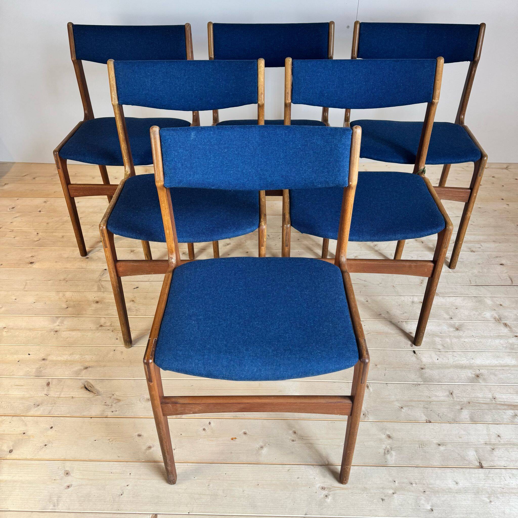 Set of six vintage chairs, Denmark, 1960s