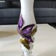 Stylish Kalina Poland vase. Floral decoration. Unique signed piece, 27 cm