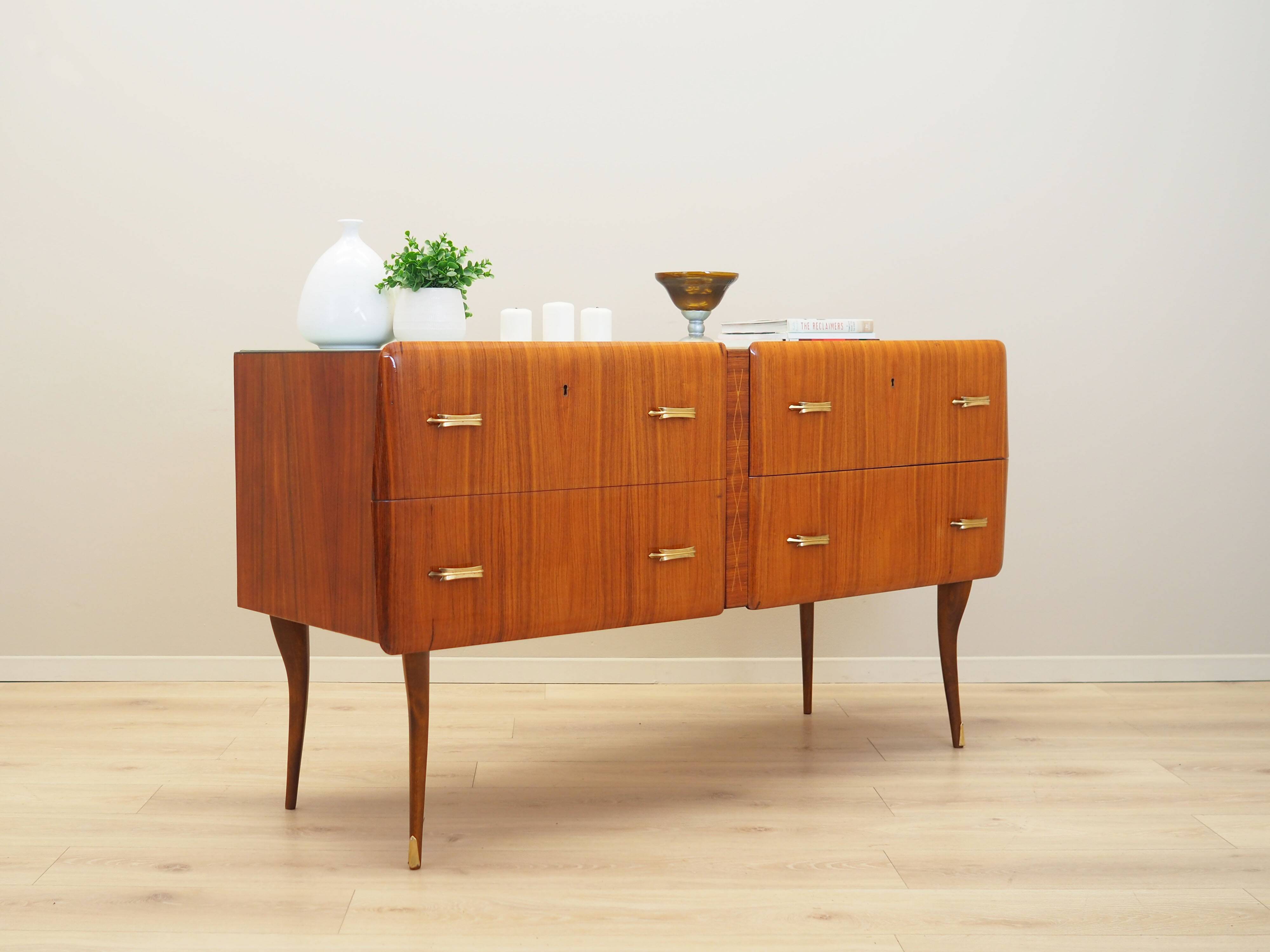 Mahogany chest of drawers, Italian design, 1960s, production: Italy