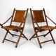 Pair of folding armchairs "safari", Japanese / colonial style