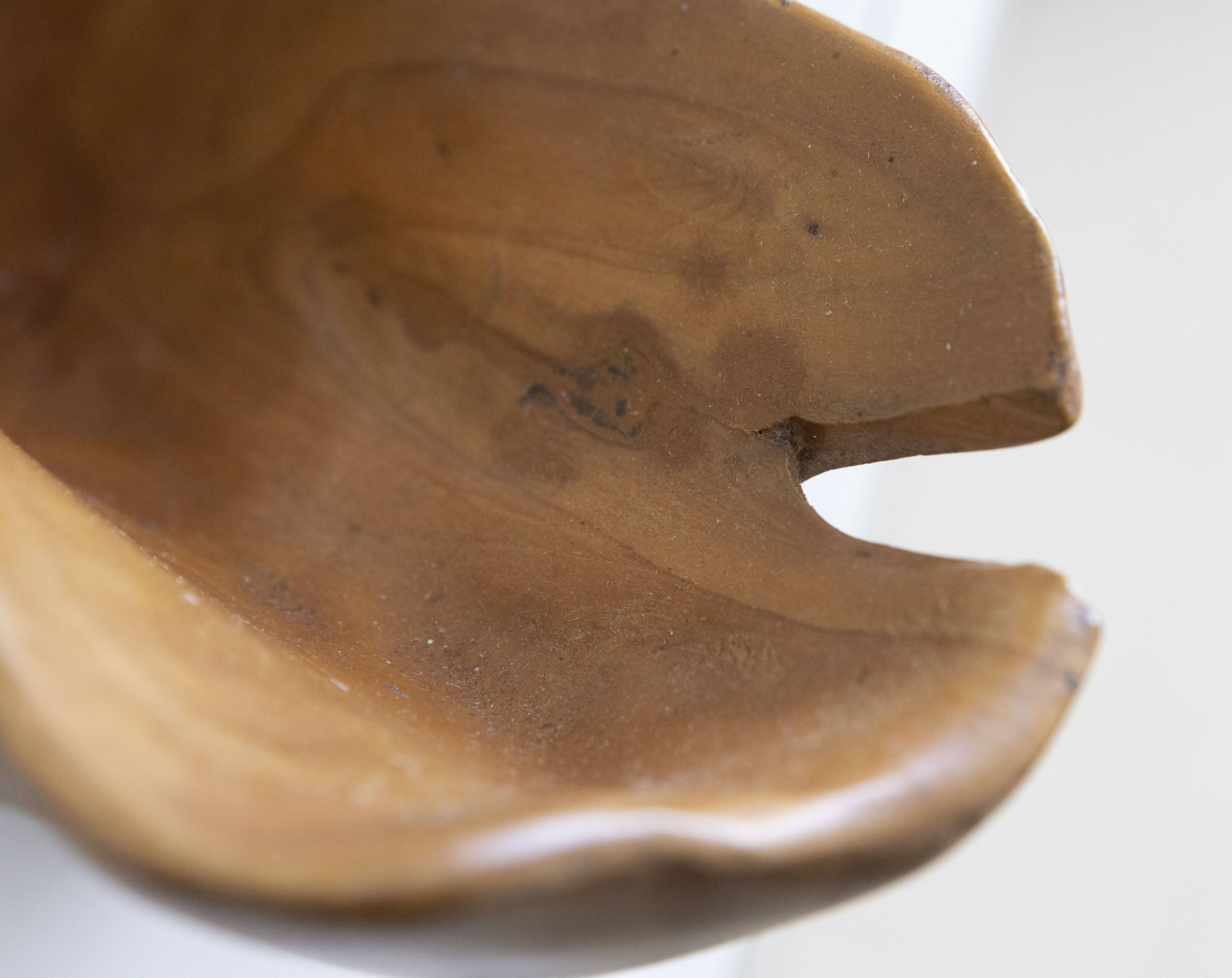 Brutalist fruit cup olive wood