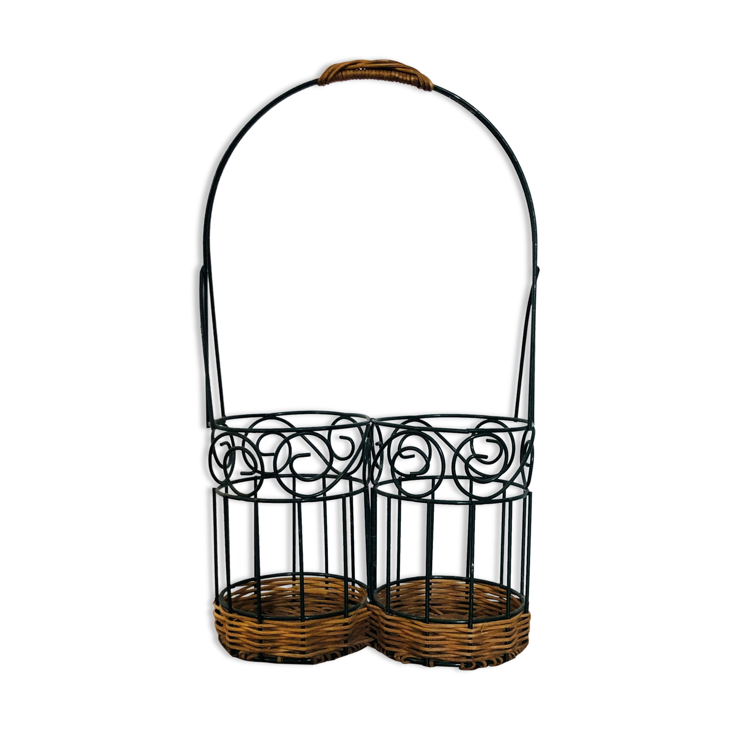 Wrought iron bottle holder