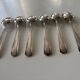 Lot de 6 cuillères en métal argenté motif art déco