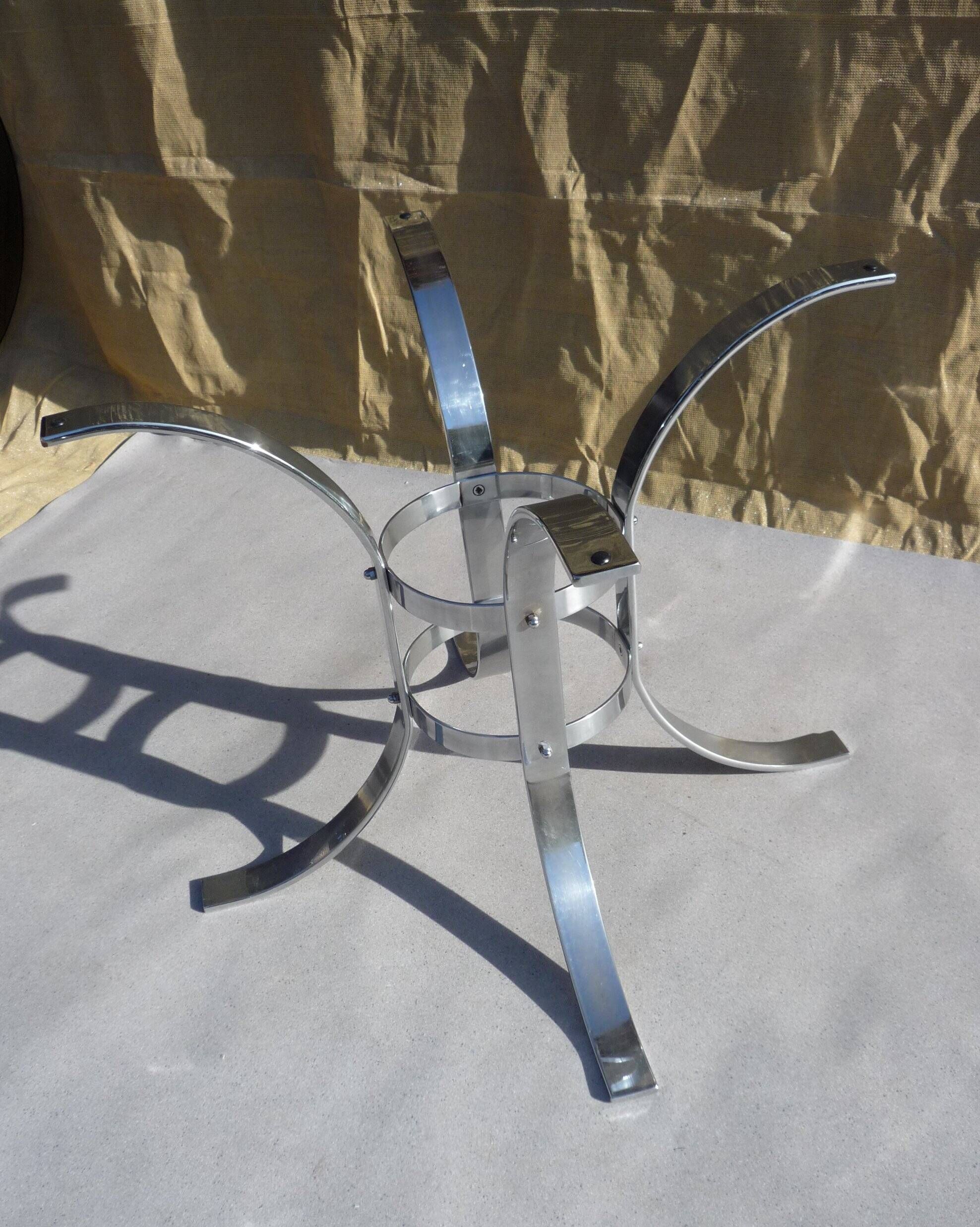 Dining table glass and chrome
