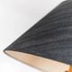 Temde Mid-Century Ceiling Light with dark charcoal silk shade and wooden center column