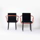 Chaise Memphis Mandarin d'Ettore Sottsass pour Knoll retapissée en velours de coton