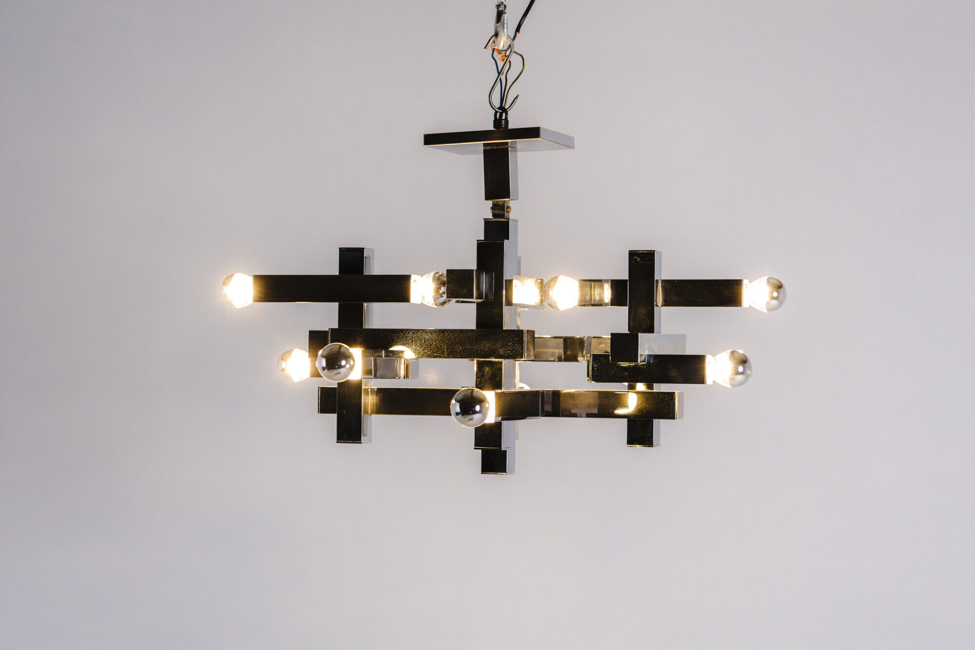 Metric chandelier by Gaetano Sciolari, Italy, 1970s