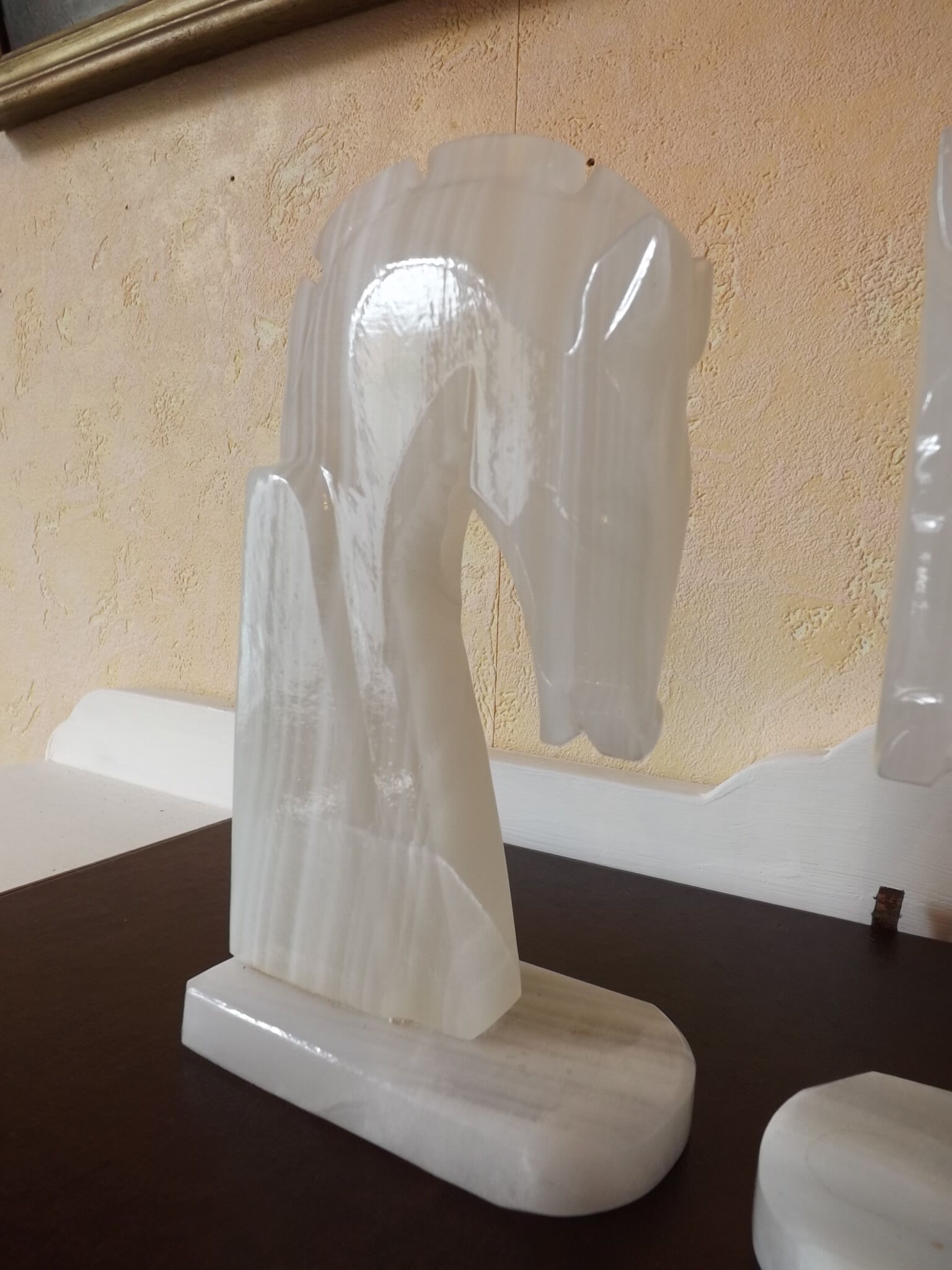 Pair of 1970s onyx horses bookends