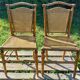 Duo de chaises en bois tourné style bambou