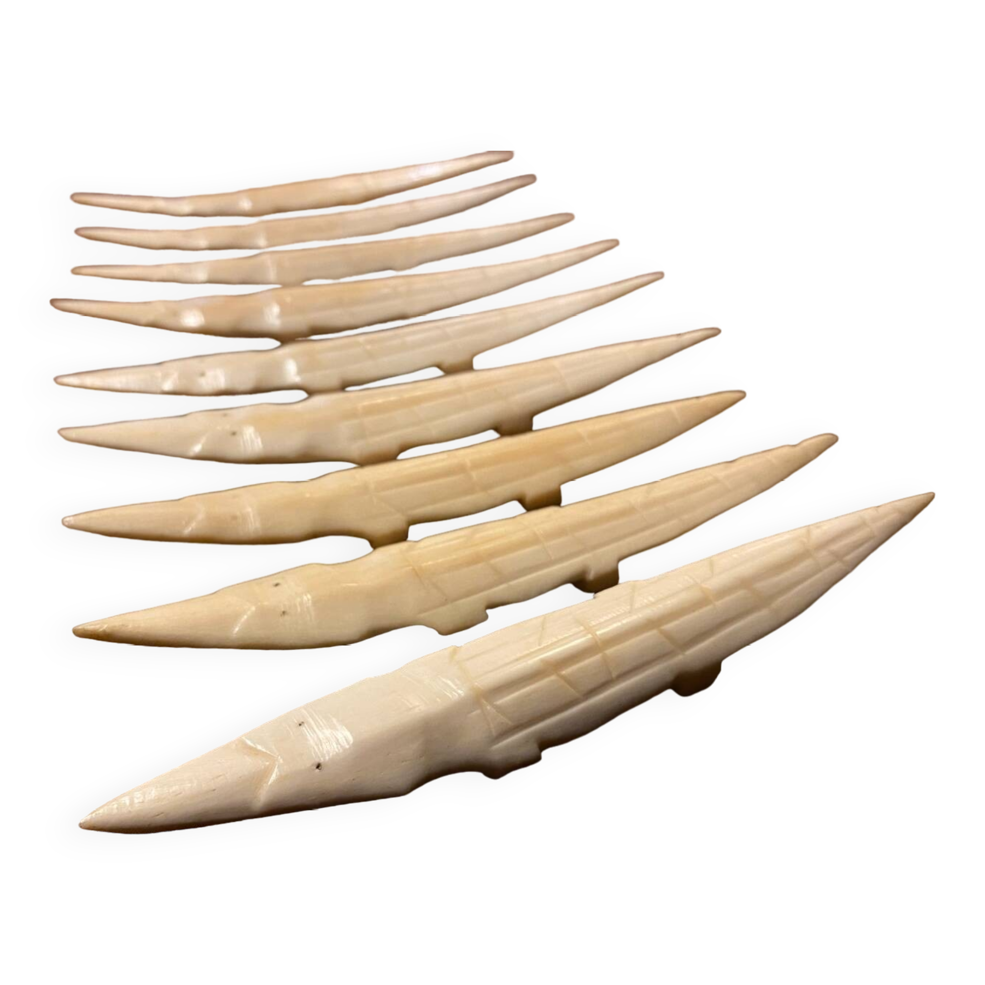 9 knife rests in bone